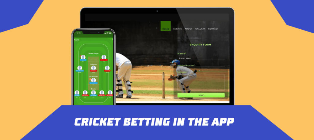 Cricket betting in the app